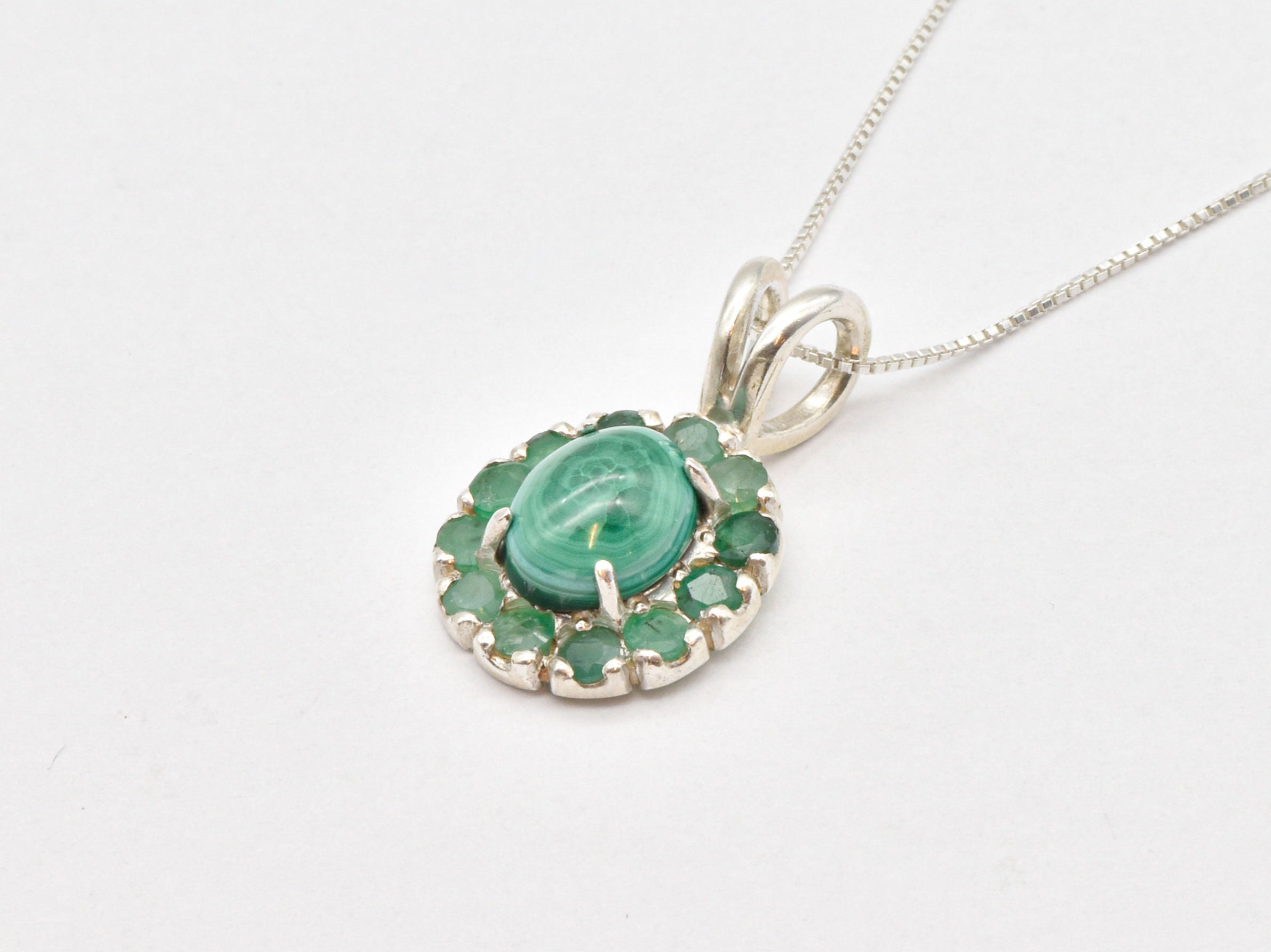 Charming 925 Sterling Silver Emerald Pendant, May birthstone symbolizes harmony and growth, perfect for everyday wear and gifts.