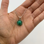 Stunning 925 Sterling Silver Pendant with Natural Green Emerald, ideal May birthstone gift symbolizing emotional healing and harmony.