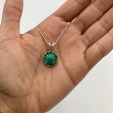 Stunning 925 Sterling Silver Pendant with Natural Green Emerald, ideal May birthstone gift symbolizing emotional healing and harmony.