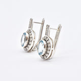 Blue Topaz Vintage Earrings - Blue Topaz Long Earrings - Natural Blue Topaz Earrings