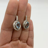 Blue Topaz Vintage Earrings - Blue Topaz Long Earrings - Natural Blue Topaz Earrings