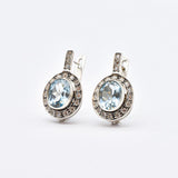 Blue Topaz Vintage Earrings - Blue Topaz Long Earrings - Natural Blue Topaz Earrings