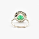 Chic 925 Sterling Silver Ring adorned with a Round Created Green Emerald, a meaningful gift for May birthdays and special occasions.