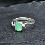 2906-R-nCHR: Sterling Silver 925 Natural Chrysoprase
