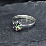 Mystic Topaz Ring - Purple Topaz Ring - Round Mystic Topaz Ring