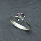 Mystic Topaz Ring - Purple Topaz Ring - Round Mystic Topaz Ring