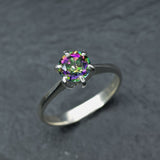 Mystic Topaz Ring - Purple Topaz Ring - Round Mystic Topaz Ring