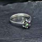 Mystic Topaz Ring - Purple Topaz Ring - Round Mystic Topaz Ring