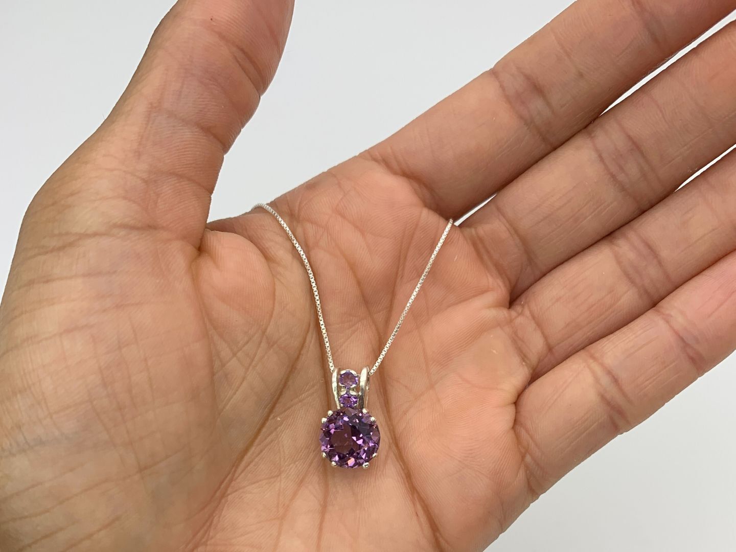 2073-P-nAME-0S: Sterling Silver 925 Natural Amethyst