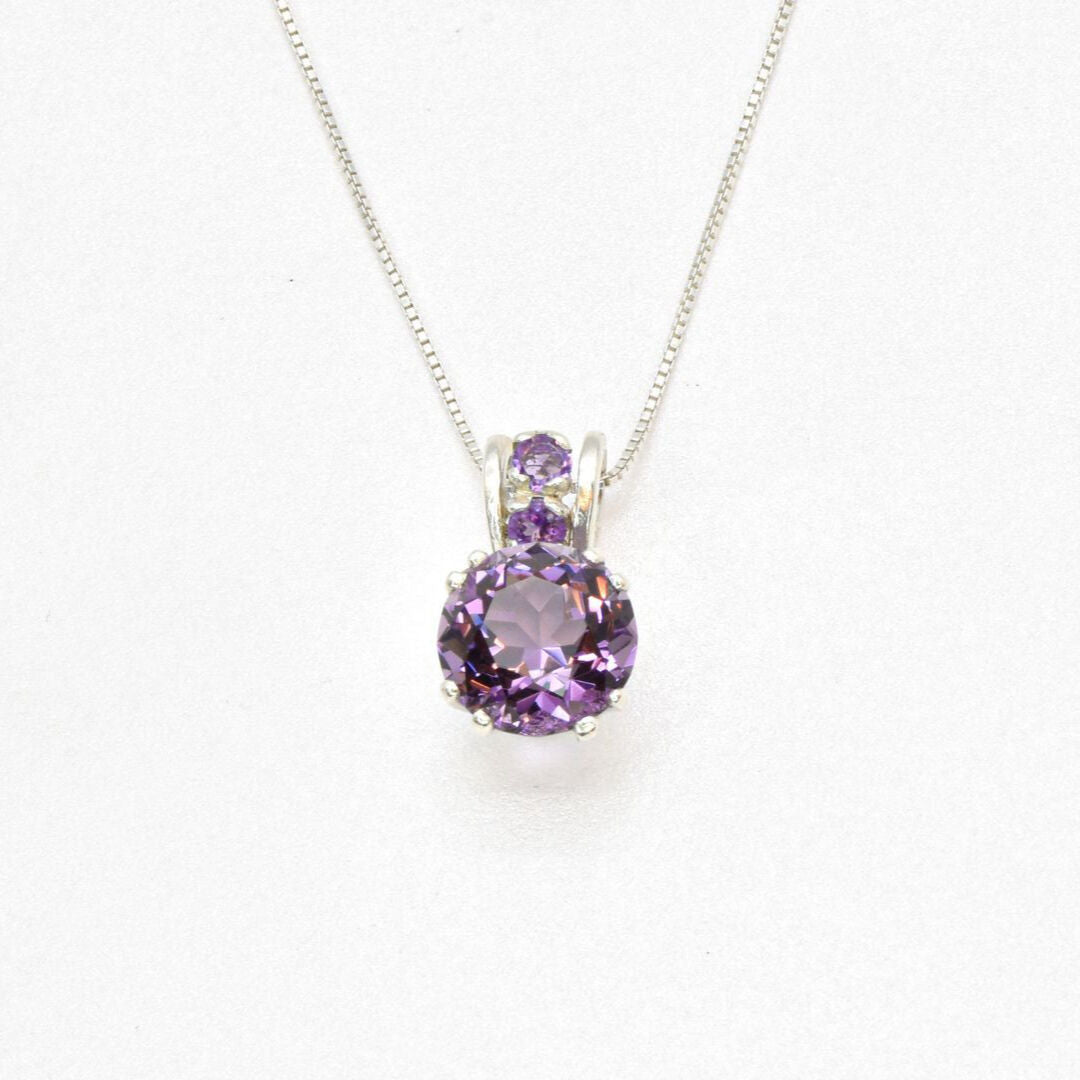 2073-P-nAME-0S: Sterling Silver 925 Natural Amethyst