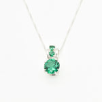 Created Emerald Pendant made in 925 Sterling Silver with Round Created Green Emerald in Prong setting, May Birthstone gift idea, symbolizes, ideal for everyday wear and perfect for birthday gifting and special occasions.
