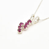Elegant 925 Sterling Silver Created Ruby Pendant, symbolizes nobility, perfect for July birthdays and everyday chic style.