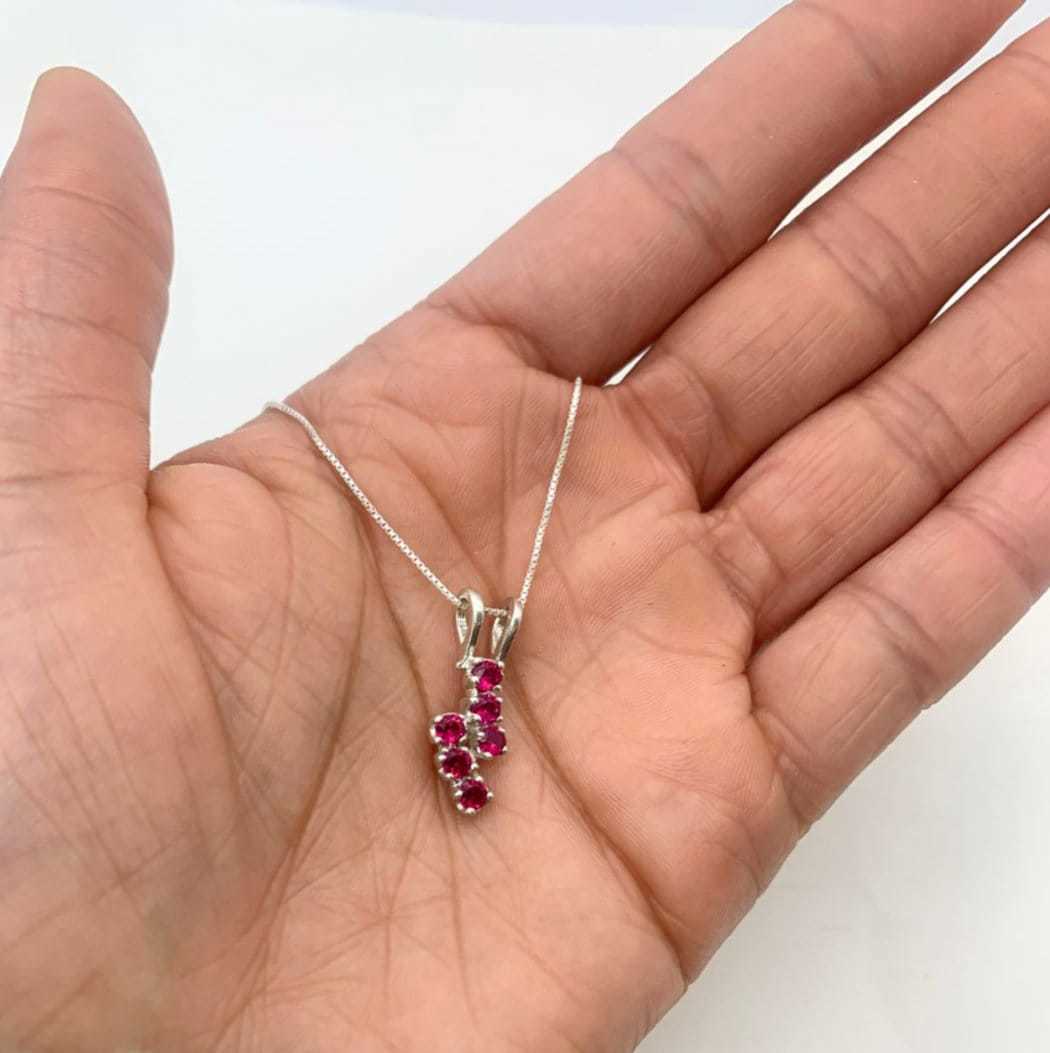 Stunning Created Ruby Pendant in 925 Sterling Silver, a meaningful July birthstone gift ideal for everyday elegance.