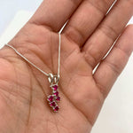 Created Ruby Pendant in 925 Sterling Silver, July birthstone, a symbol of passion and purity, perfect for special occasions.