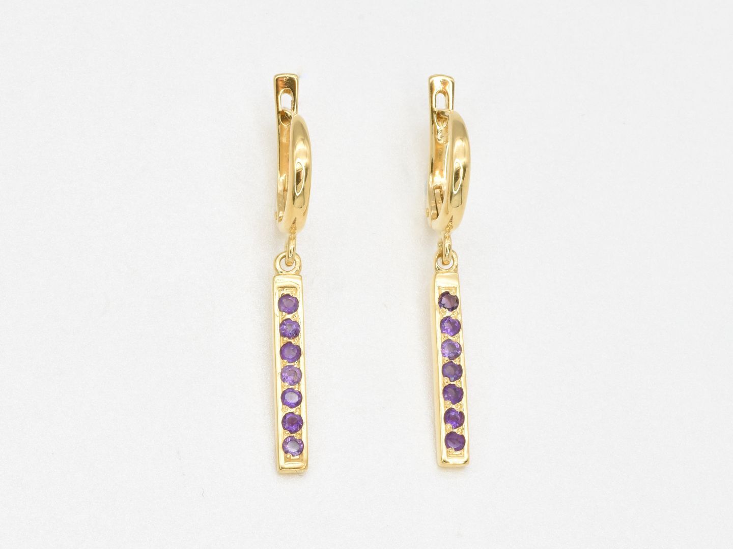 Dangling Amethyst Earrings - February Birthstone Earrings, Purple Drop Earrings