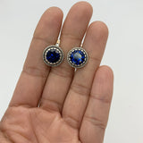 Round Sapphire Earrings - Blue Vintage Earrings - September Birthstone Studs