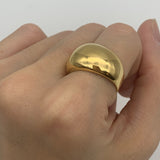 Gold Dome Ring - Chunky Wide Band, Thick Gold Band