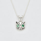 Created Emerald Pendant made in 925 Sterling Silver with Round Created Green Emerald in Prong setting, May Birthstone gift idea, symbolizes, ideal for everyday wear and perfect for birthday gifting and special occasions.