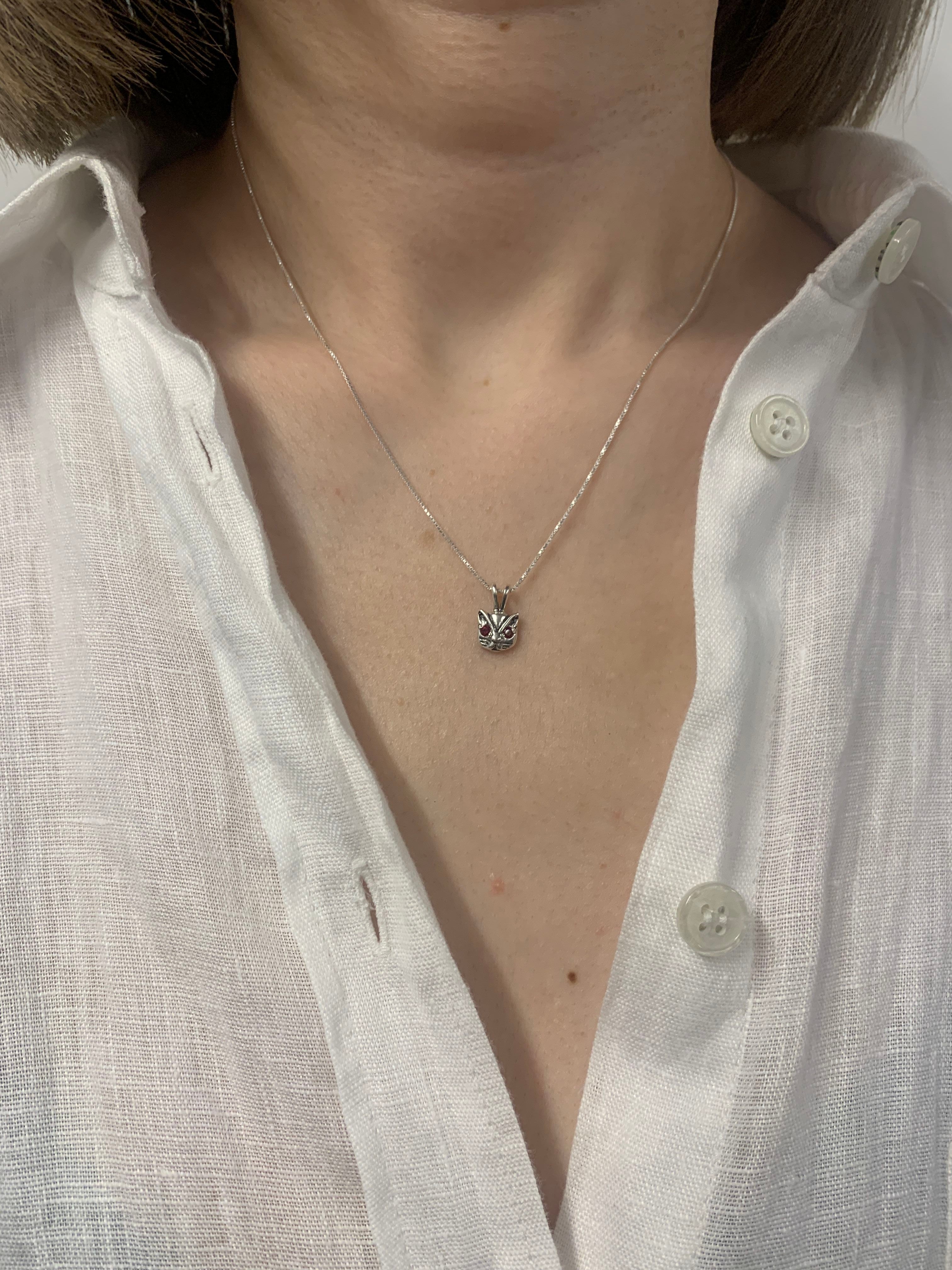 Stunning 925 Sterling Silver Ruby Pendant with Round Created Red Ruby, a symbol of love and ideal for daily wear and gifting.