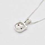 Beautifully crafted Ruby Pendant in 925 Sterling Silver, featuring a Round Created Red Ruby, a luxurious gift for July birthdays.