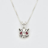 Created Ruby Pendant made in 925 Sterling Silver with Round Created Red Ruby in Prong setting, July Birthstone gift idea, symbolizes nobility, purity, and passion, ideal for everyday wear and perfect for birthday gifting and special occasions.