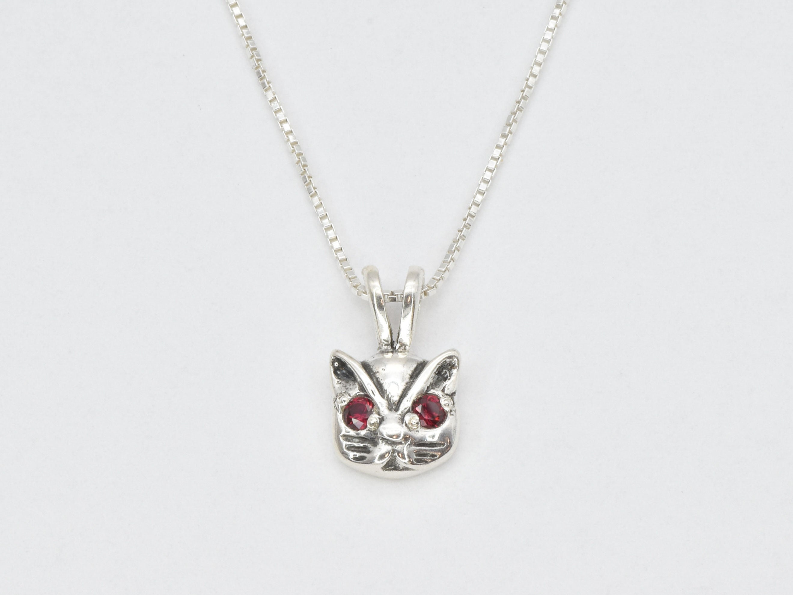 Created Ruby Pendant made in 925 Sterling Silver with Round Created Red Ruby in Prong setting, July Birthstone gift idea, symbolizes nobility, purity, and passion, ideal for everyday wear and perfect for birthday gifting and special occasions.