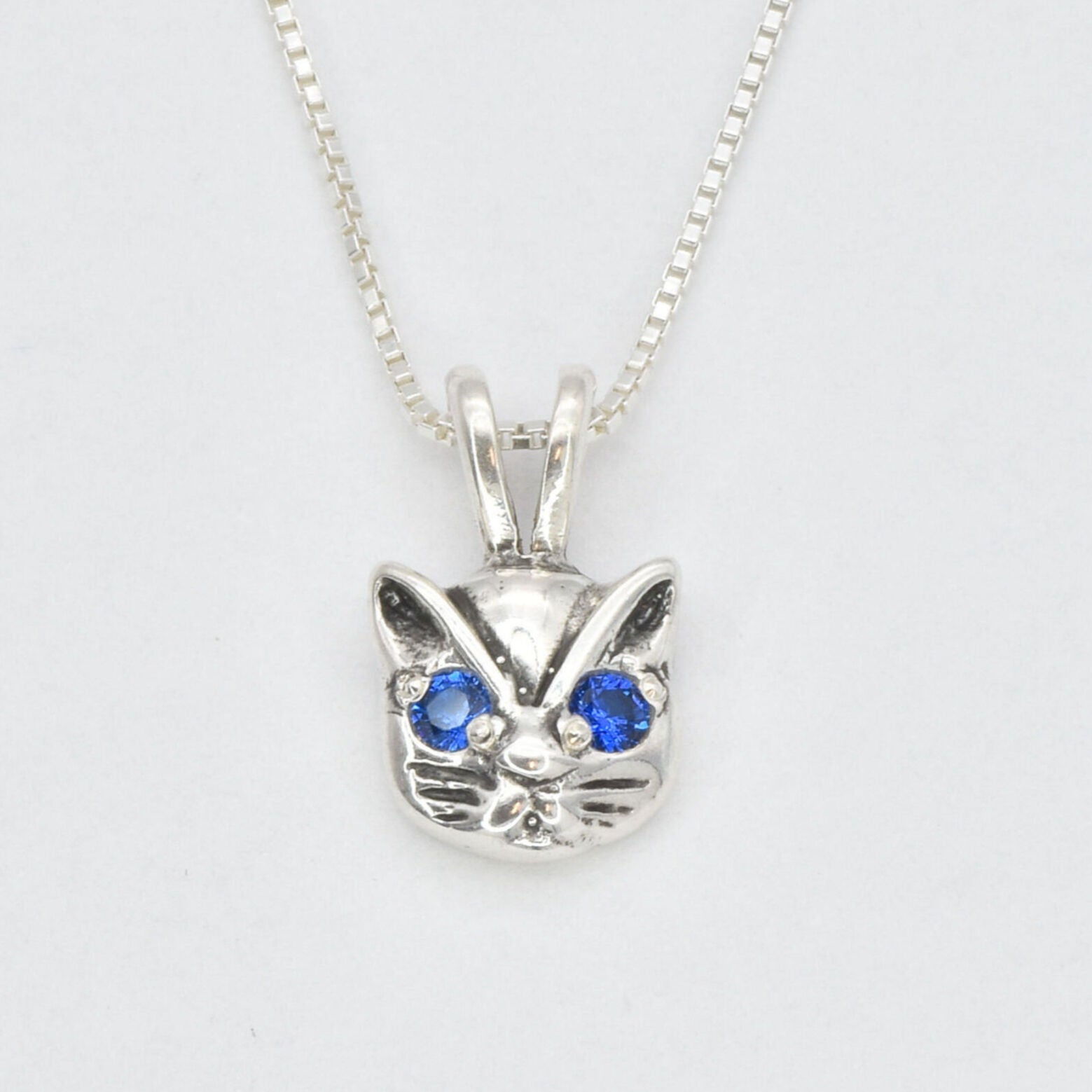 Created Sapphire Pendant made in 925 Sterling Silver with Round Created Blue Sapphire in Prong setting, September Birthstone gift idea, symbolizes sincerity, truth, and faithfulness, ideal for everyday wear and perfect for birthday gifting and special occasions.