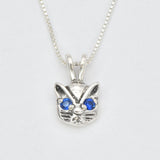 Created Sapphire Pendant made in 925 Sterling Silver with Round Created Blue Sapphire in Prong setting, September Birthstone gift idea, symbolizes sincerity, truth, and faithfulness, ideal for everyday wear and perfect for birthday gifting and special occasions.