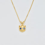 Created Sapphire Pendant made in 18k Gold Vermeil with Round Created Blue Sapphire in Prong setting, September Birthstone gift idea, symbolizes sincerity, truth, and faithfulness, ideal for everyday wear and perfect for birthday gifting and special occasions.