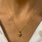 Sapphire Pendant in 18k Gold Vermeil with Round Created Blue Sapphire, perfect for September birthdays and special occasions.