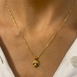 Sapphire Pendant in 18k Gold Vermeil with Round Created Blue Sapphire, perfect for September birthdays and special occasions.