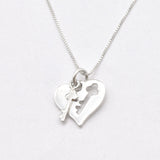 Heart Key Pendant -Gold Heart Necklace -  Lock Key Necklace