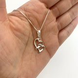 Twin Hearts Pendant - Double Hearts Necklace, Two Hearts Necklace