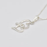 Twin Hearts Pendant - Double Hearts Necklace, Two Hearts Necklace