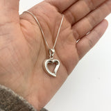 Big Heart Pendant - Hollow Heart Necklace - Silver Heart Pendant
