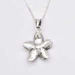 Beautifully crafted Hawaiian Flower Pendant Necklace in 925 Sterling Silver, ideal for casual wear and unique gifting options.