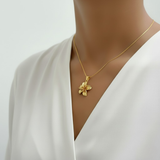 Beautiful 18k Gold Vermeil Plumeria Pendant Necklace, ideal for showing your love for tropical elegance on any occasion.