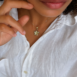 Hawaiian Gold Plumeria Pendant Necklace, crafted in 18k Gold Vermeil, perfect for casual wear and special celebrations.