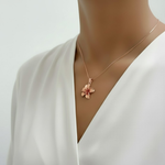 Rose Gold Plumeria Pendant - Stylish Hawaiian Flower Necklace, a timeless accessory for any outfit and special moments.