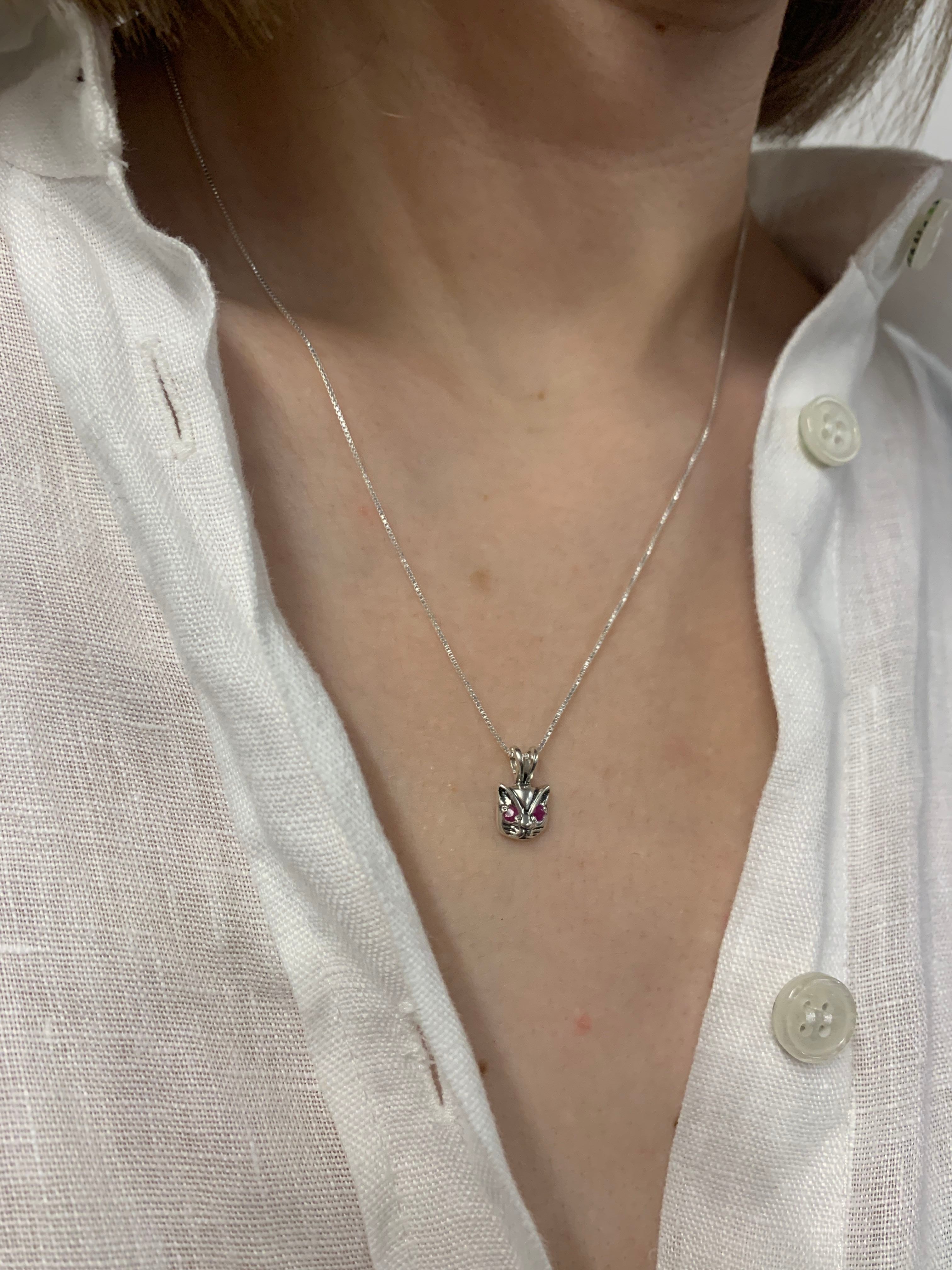 Natural Ruby Pendant in 925 Sterling Silver, featuring a prong-set round ruby, perfect for everyday wear and special occasions.