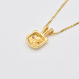 Exquisite 18k Gold Vermeil Ruby Pendant, July's gem, symbolizes love and desire, great for daily elegance and special celebrations.