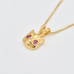 Stunning 18k Gold Vermeil Pendant with Natural Ruby, ideal July birthday gift, embodies purity and elegance for any occasion.