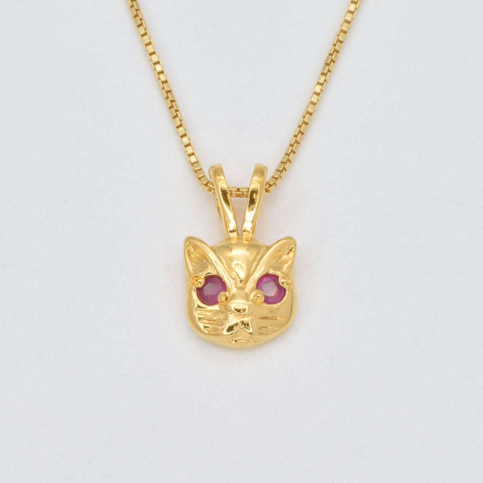 Natural Ruby Pendant made in 18k Gold Vermeil with Round Natural Red Ruby in Prong setting, July Birthstone gift idea, symbolizes nobility, purity, and passion, ideal for everyday wear and perfect for birthday gifting and special occasions.