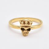 Silver Skull Ring - Skull Crown Ring, Gothic Skull Ring