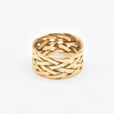 Braided Silver Ring - Wide Braided Band, Statement Braided Ring, Stackable Braided Band