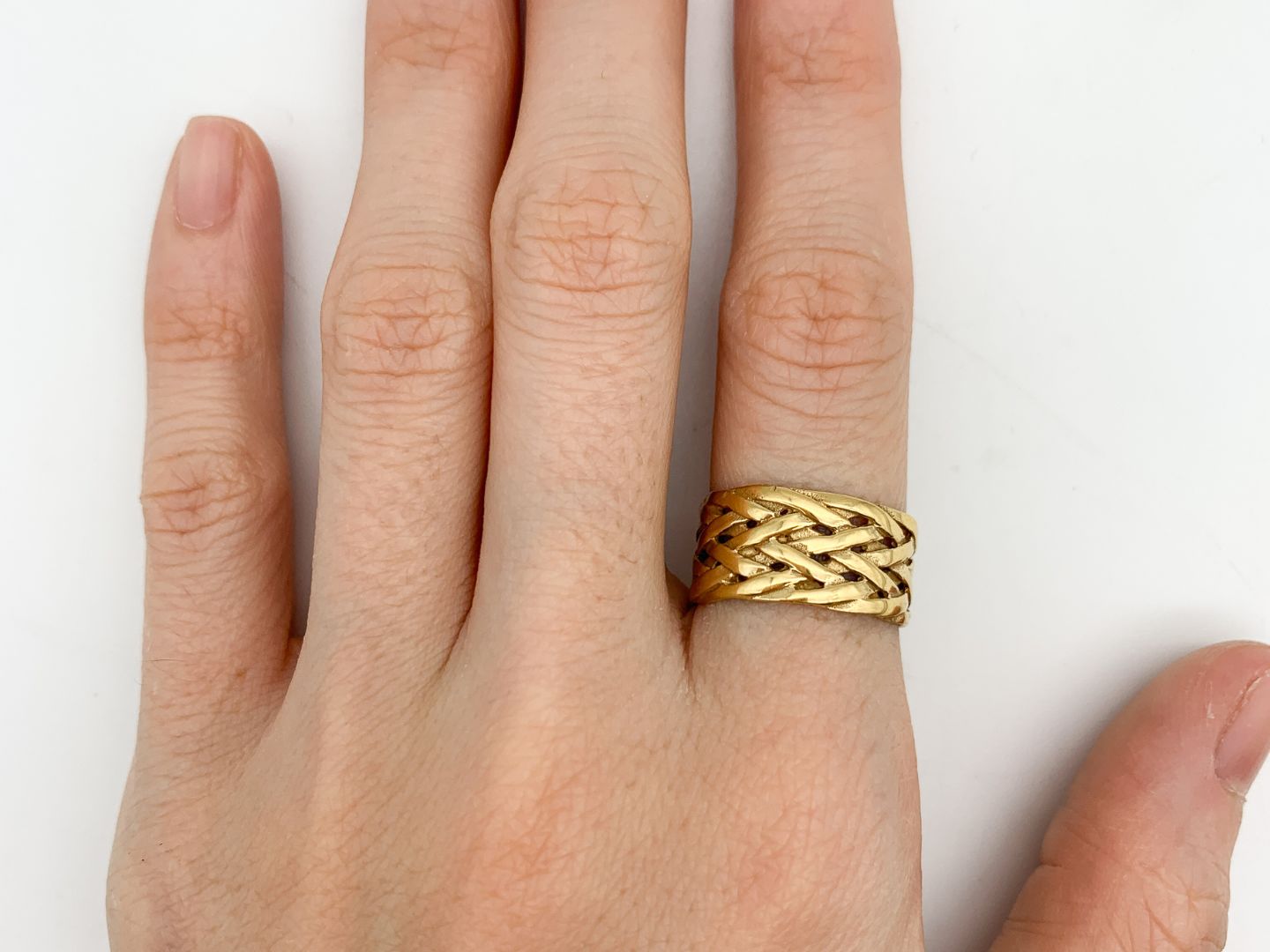 Braided Gold Ring - Statement Braided Ring - Stackable Gold