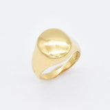 Oval Signet Ring - Polished Dome Ring, Unisex Signet Ring