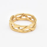 Chain Link Ring - Silver Braided Band, Unique Wedding Band