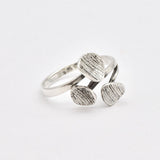 Silver Leaf Ring - Textured Silver Ring, Statement Leaf Band, Silver Vine Ring