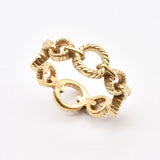 Oval Link Ring - Chain Rope Ring, Twisted Link Ring